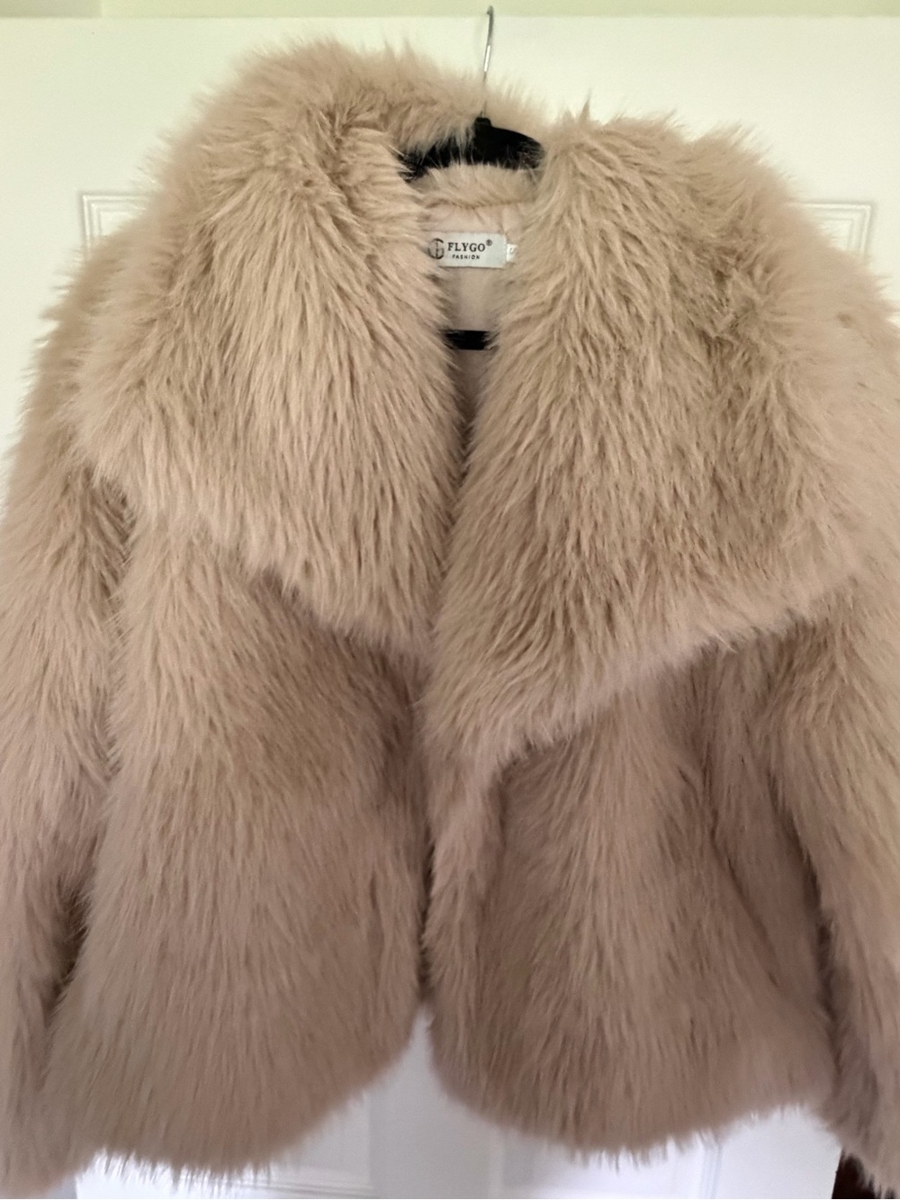 Cream Faux Fur Jacket - Women's Plush Coat